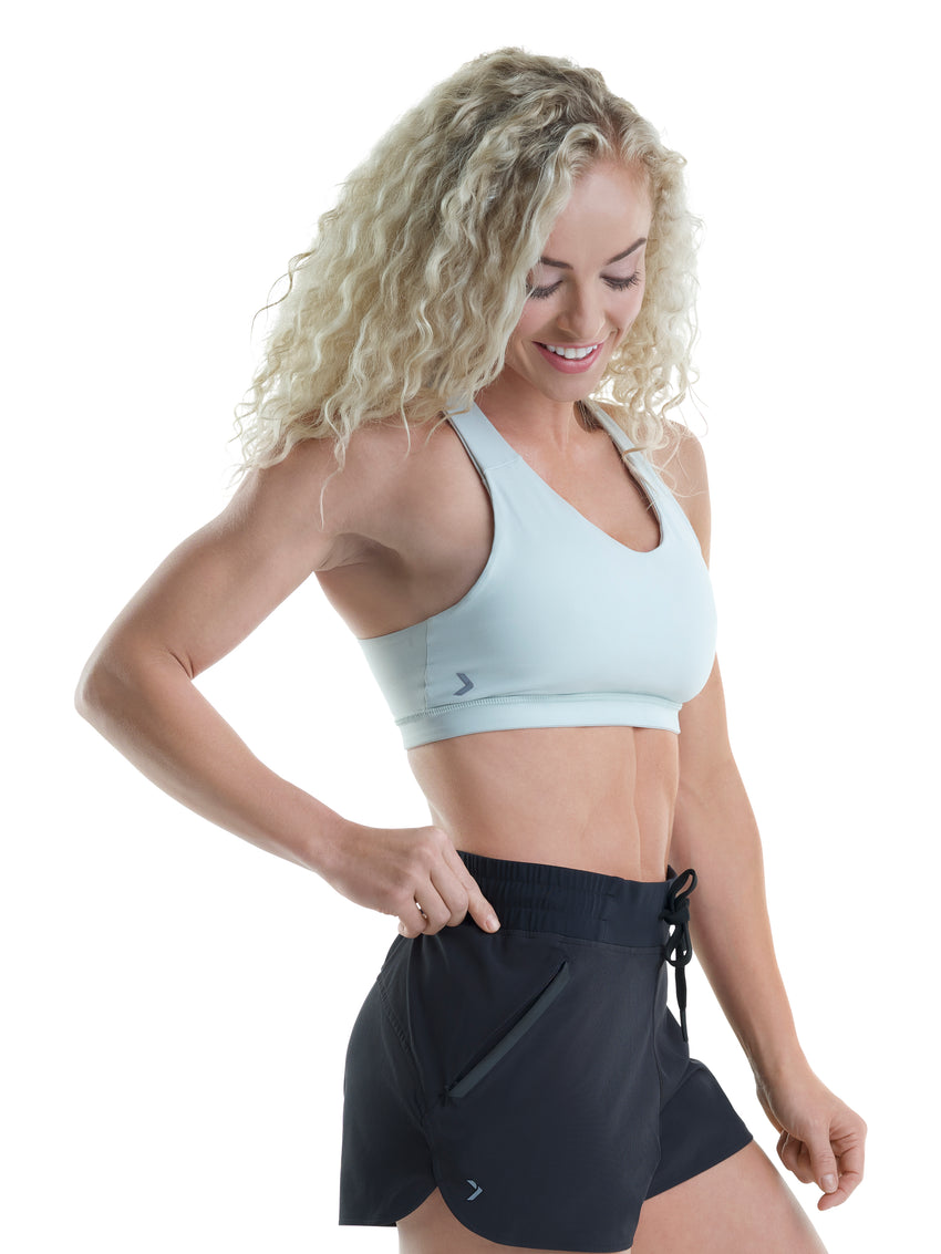 Mesh Overlay Sports Bra (More Colors) - SM / Surf