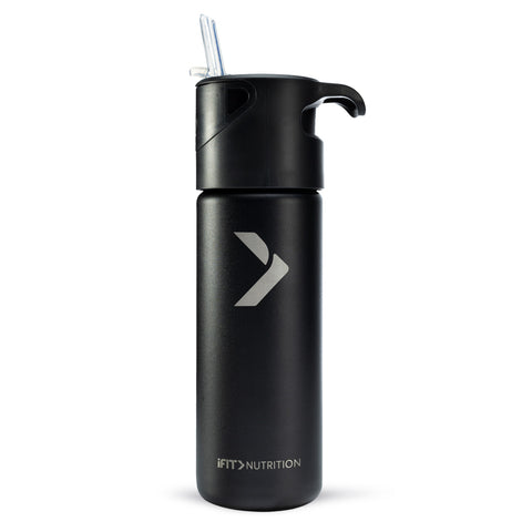 Hydration+ Infusion Insulated Black Water Bottle 18 ounce