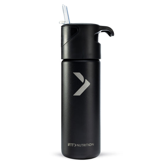 Hydration+ Infusion Insulated Black Water Bottle 18 ounce